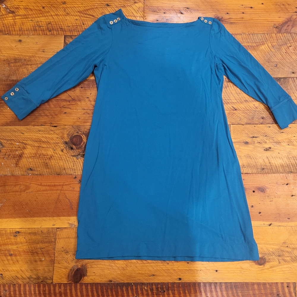 Teal Lilly Pulitzer Dress with Button Accents - Picture 3 of 8